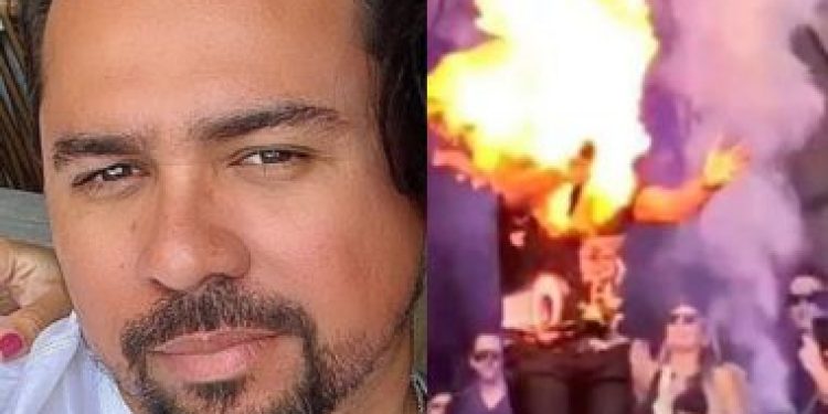 VÍDEO: Xand Avião tem rosto atingido por fogo durante show